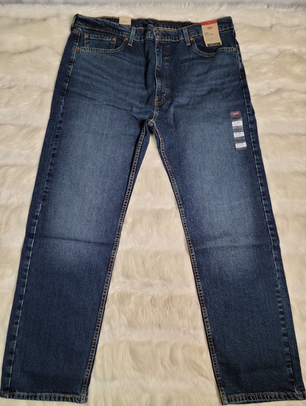 Levi's 505 Regular Stretch Blue Jeans Men 42x32 NEW